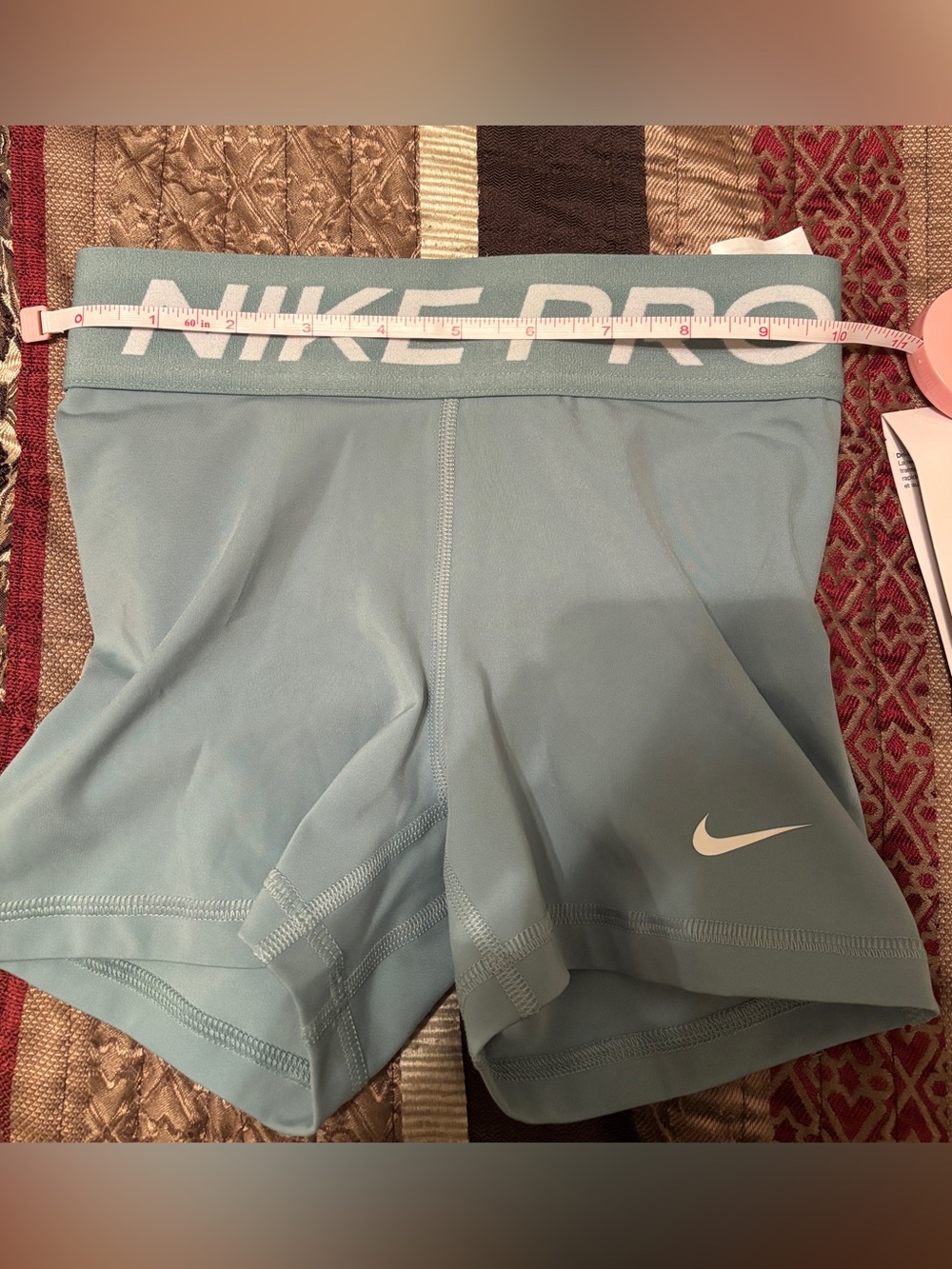 NWT - Nike Pro Women’s XXS Dri-FIT Blue/Green Athletic Compression Shorts - Picture 5 of 5